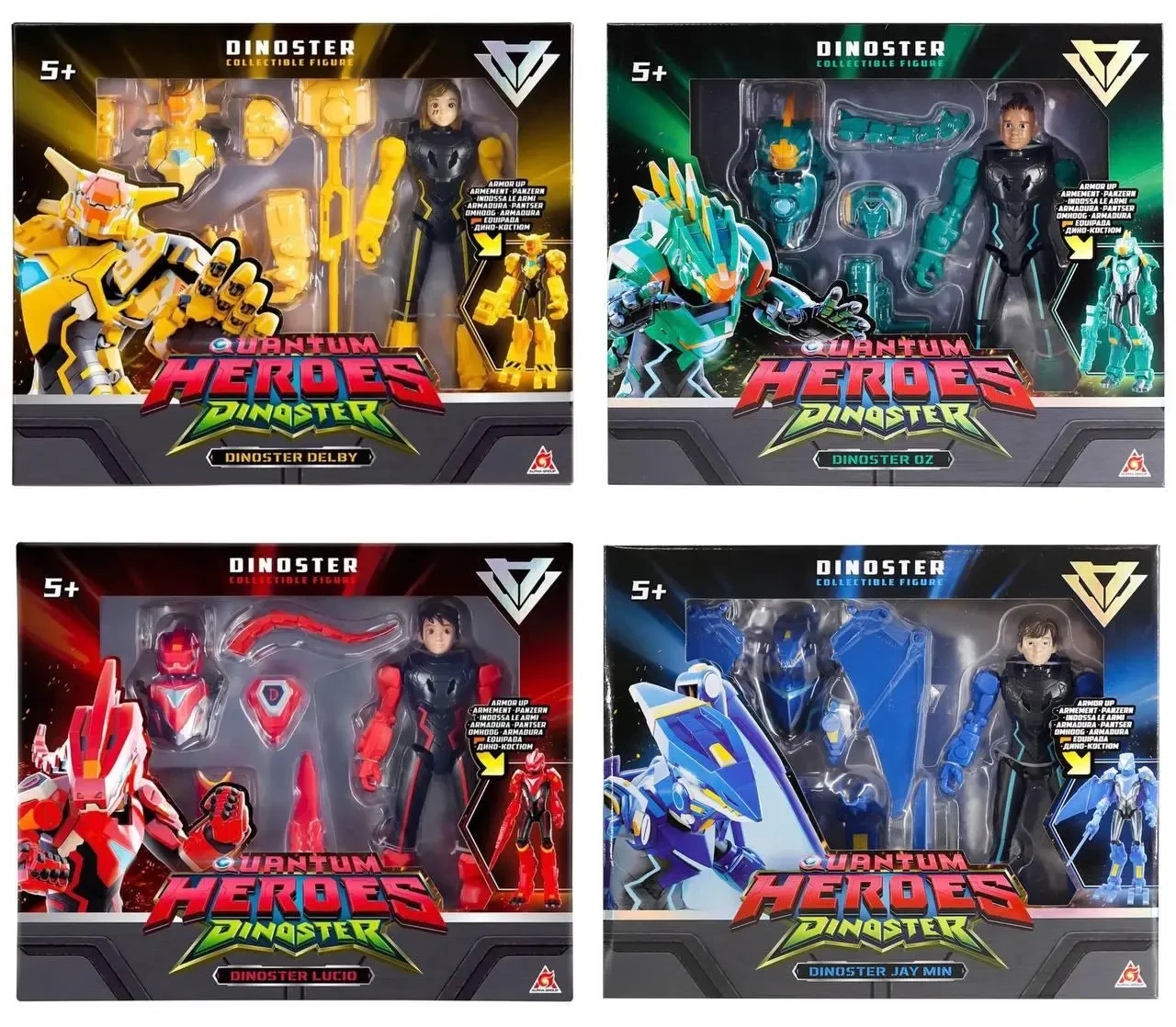 Набір з 4 роботів Dinoster Лучио EU580831 Оз EU580833 Делбі EU580 Джей Мін EU580834 герої Діностер 20 см , Міккі Маус
