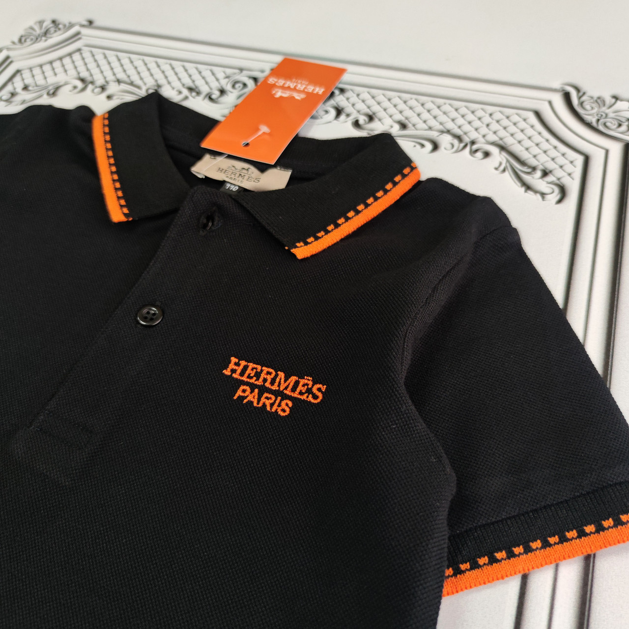 Підліткова чорна футболка поло Ерме