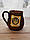 Глиняна чашка, кружка з Гербом України 600 мл, фото 4