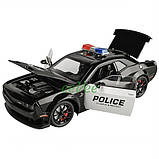 Машинка поліцейська Dodge Challenger металева моделька іграшка колекційна 20 см Чорний (60742), фото 2