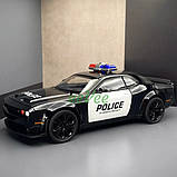 Машинка поліцейська Dodge Challenger металева моделька іграшка колекційна 20 см Чорний (60742), фото 3