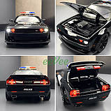 Машинка Dodge Challenger іграшка моделька поліцейська металева колекційна 20 см Чорний (60742), фото 8