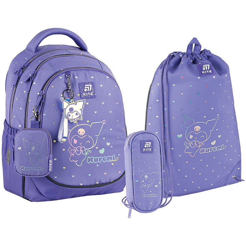 Шкільний набір Kite Education Kuromi SET_HK25-700M (рюкзак, пенал, сумка)