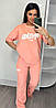 Літній жіночий костюм Nike з футболкою кораловий (трикотаж двунитка Туреччина), фото 6