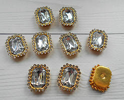 Серединка 1,9х1,5см. біла з золотом