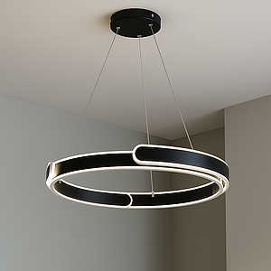 Підвісна Led-люстра у формі кільця у чорному кольорі 2461/500+500BK