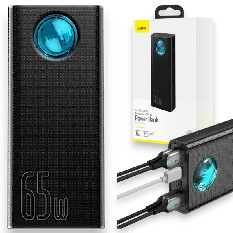 Зовнішній портативний аккумулятор Повербанк Power Bank Baseus P10022400112-01 30000 mAh 65W із швидкою зарядкою