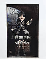 Монстр Хай Лялька колекційна Monster High X Wednesday Венздей у шкільній формі Monster High X Wednesday HXJ04 Mattel Original