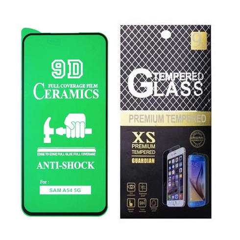 Протиударна захисна плівка Ceramics 9D для Samsung Galaxy A54 5G, S23 FE 2023, A546, S711 з чорною рамкою, глянцева