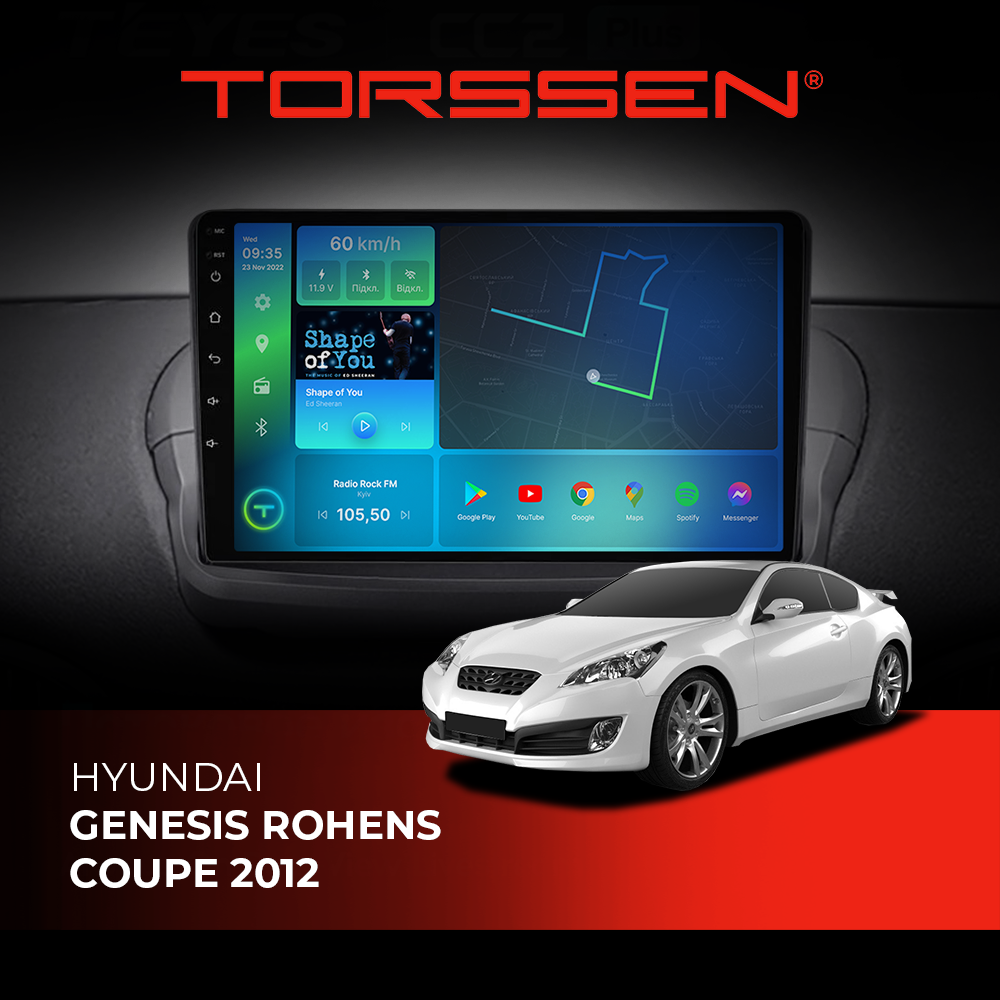 Штатна магнітола Torssen Hyundai Genesis Rohens Coupe 2012 F98256 4G Carplay DSP