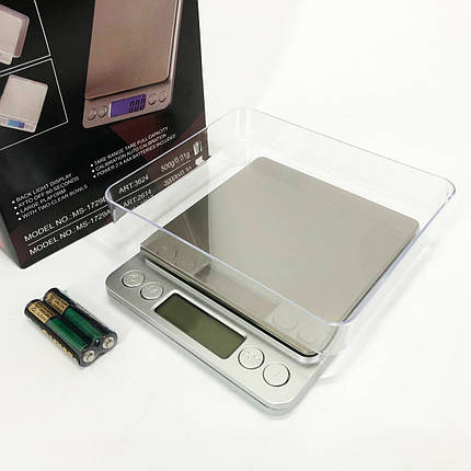 Ваги ювелірні Domotec MS-1729B електронні з 2-ма чашами 0,01-500 гр, Кишенькові ваги для золота, фото 1