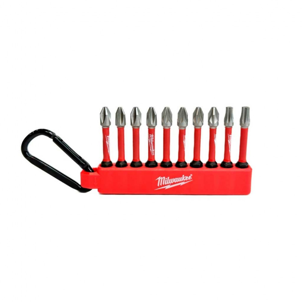 Milwaukee БітиShockwave carabiner2, набір 10шт, сталь, фото 1