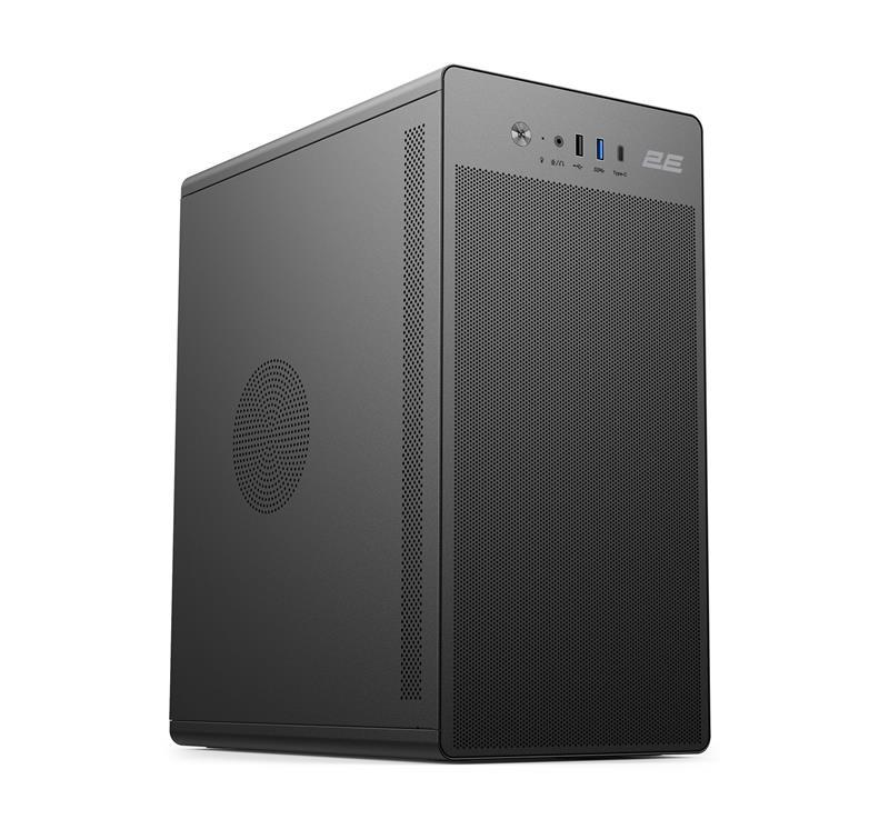2E Корпус Credo V285B без БЖ, 1xUSB3.0, 1х USB 2.0, 1xUSB Type-C, 1x120 мм, VGA 300 мм, mATX, чорний