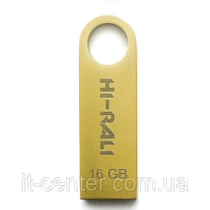 Флеш-накопичувач USB 16GB Hi-Rali Shuttle Series Gold (HI-16GBSHGD), фото 1