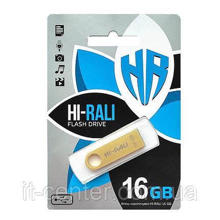 Флеш-накопичувач USB 16GB Hi-Rali Shuttle Series Gold (HI-16GBSHGD), фото 2