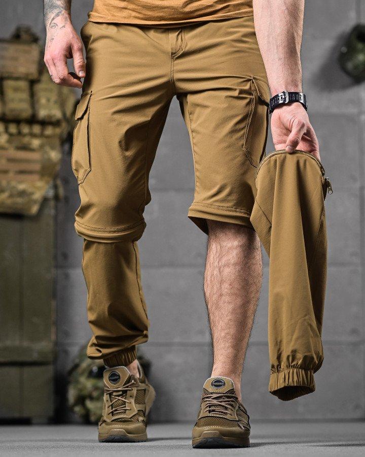 Стрейчеві літні тактичні штани-шорти PARADOX Кайот ДЛ6296, фото 1