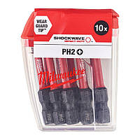 Milwaukee Біти Shockwave, набір 10шт, PH2х50мм
