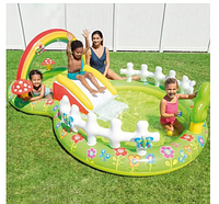 Дитячий Надувний басейн, водний ігровий центр "Мій сад" з гіркою та розпилювачем, басейн 450 літр INTEX 57154