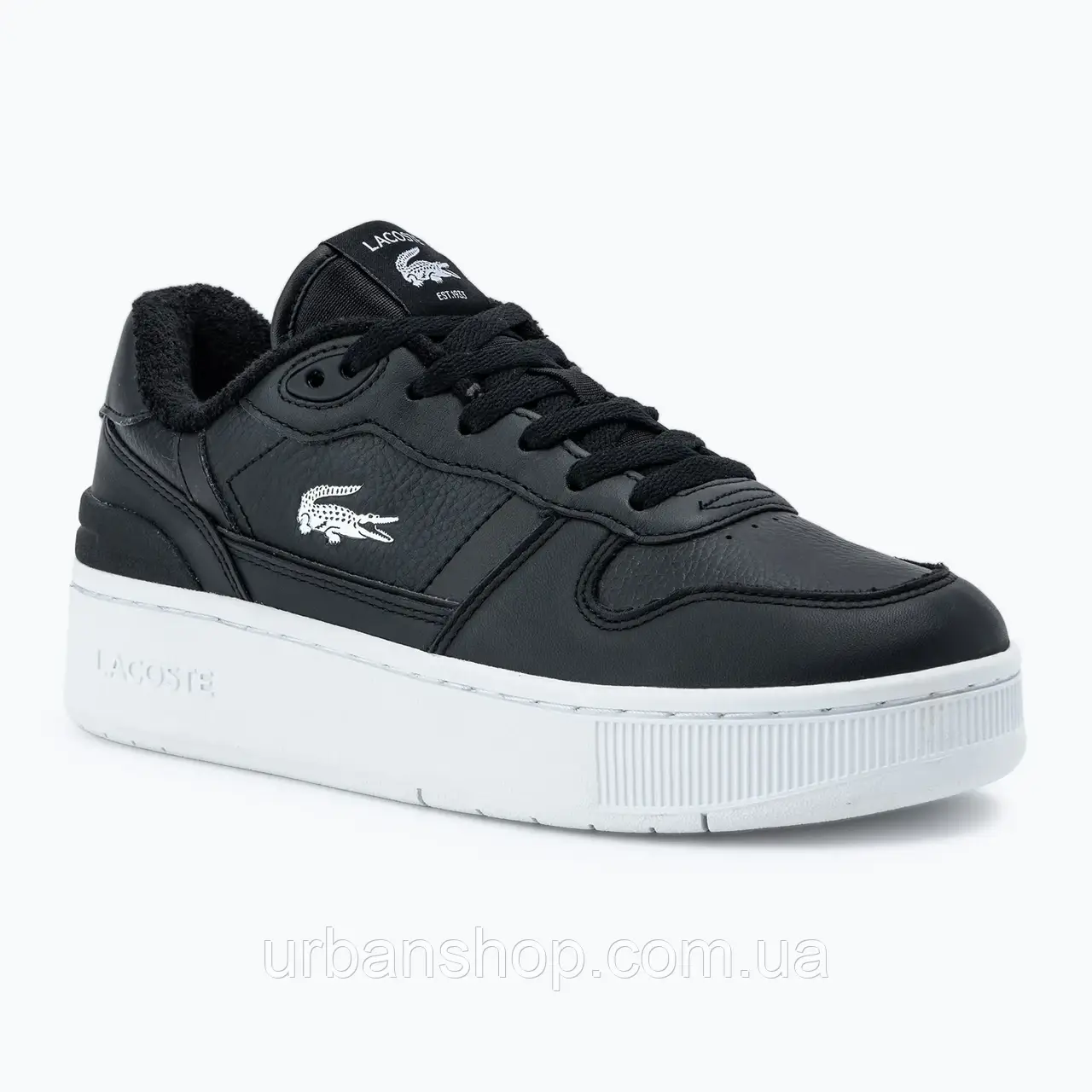 Urbanshop com ua Жіночі туфлі Lacoste на платформі T-Clip чорно-білі РОЗМІРИ ЗАПИТУЙТЕ