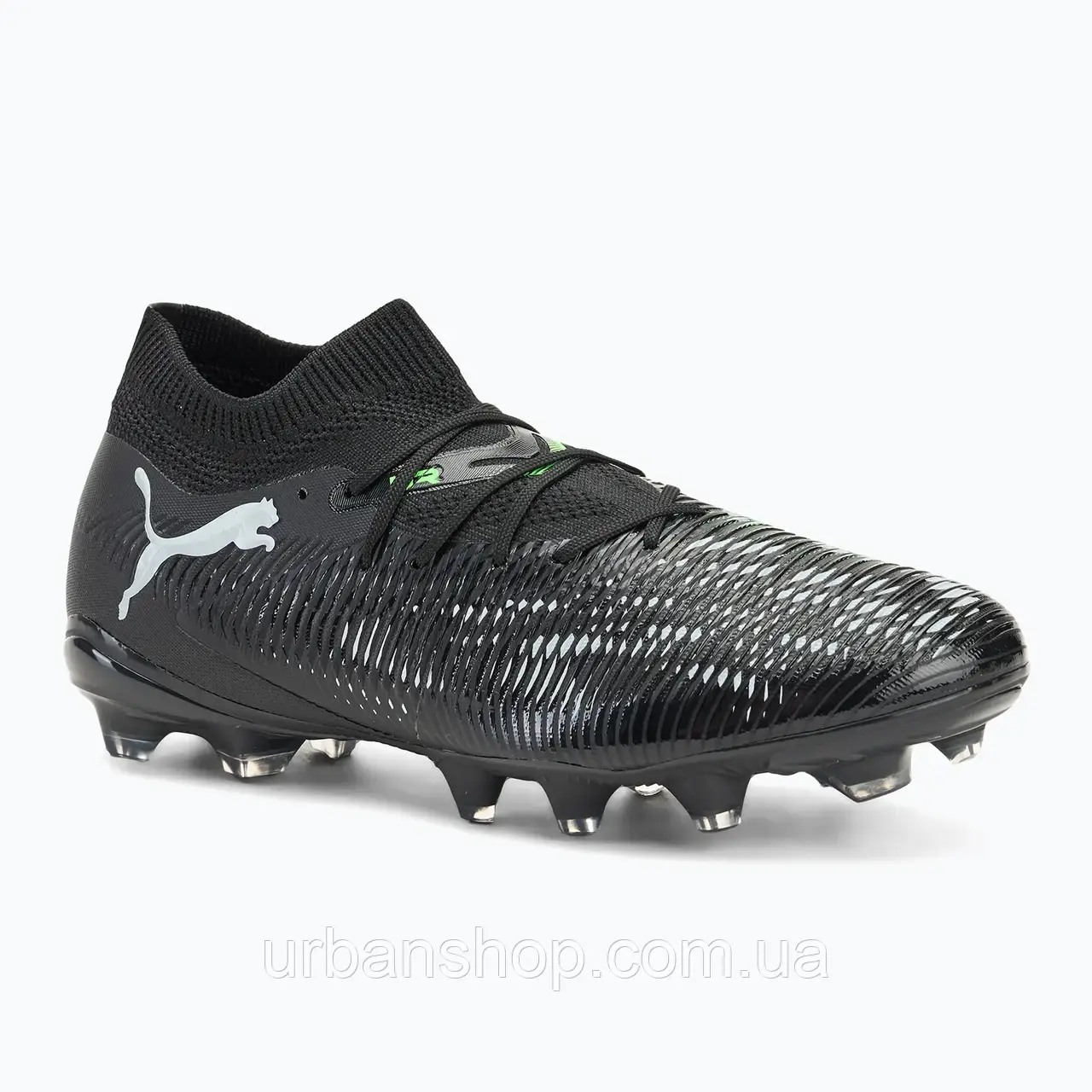 Urbanshop com ua Кросівки футбольні чоловічі PUMA Future 8 Match FG/AG puma black/cool light gray/fluo green