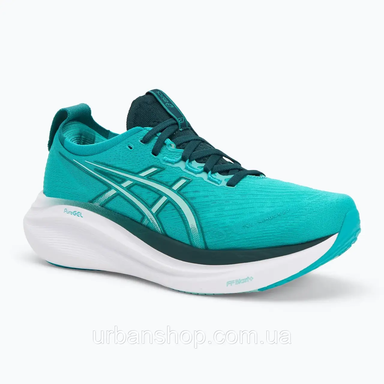 Urbanshop com ua Кросівки для бігу чоловічі ASICS Gel-Nimbus 27 wave teal/saxon green РОЗМІРИ ЗАПИТУЙТЕ