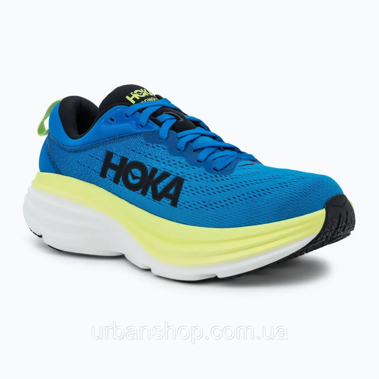 Urbanshop com ua Кросівки для бігу чоловічі HOKA Bondi 8 electric cobalt/lettuce РОЗМІРИ ЗАПИТУЙТЕ