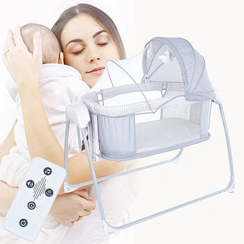 Приставне ліжечко для новонароджених з пультом керування та таймером Mastela 8902 Сірий