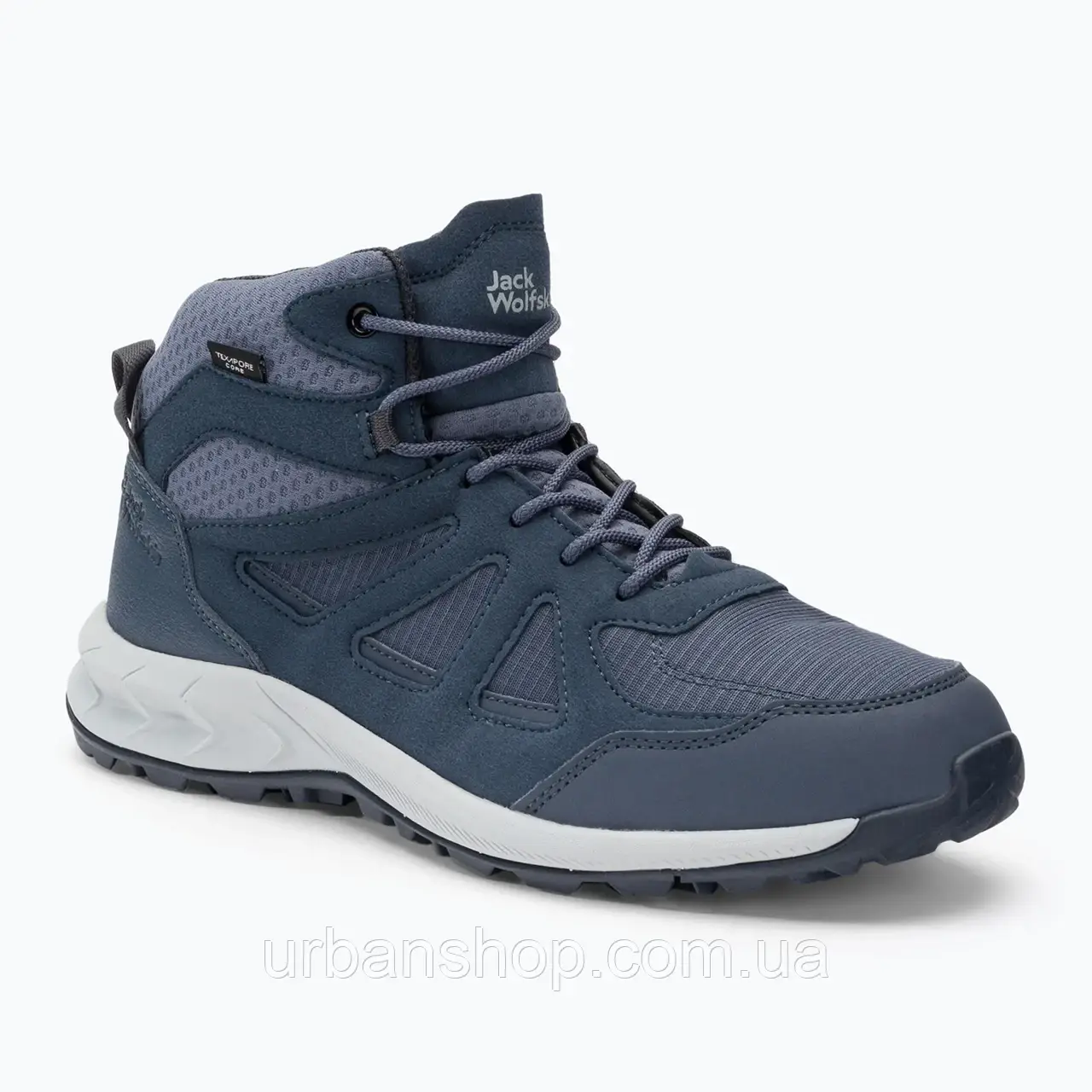 Urbanshop com ua Черевики трекінгові жіночі Jack Wolfskin Woodland 2 Texapore Mid сині 4051331 РОЗМІРИ