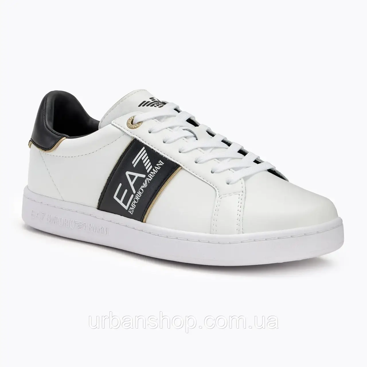 Urbanshop com ua Кросівки EA7 Emporio Armani Classic Logo white/ black/ gold РОЗМІРИ ЗАПИТУЙТЕ