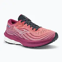 Urbanshop com ua Кросівки для бігу жіночі Mizuno Wave Skyrise 5 mineral red/white sand/violet quartz РОЗМІРИ