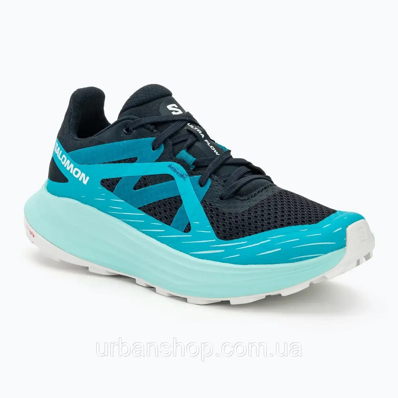 Urbanshop com ua Жіночі кросівки Salomon Ultra Flow карбон/павич синій/білий РОЗМІРИ ЗАПИТУЙТЕ
