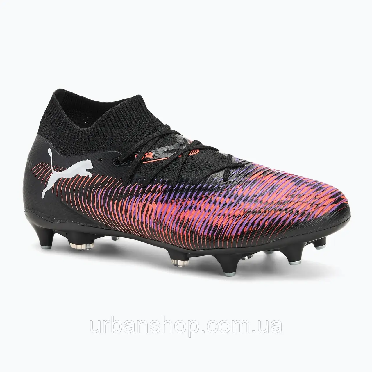Urbanshop com ua Кросівки футбольні чоловічі PUMA Future 8 Match MxSG puma black/ puma white/ glowing red