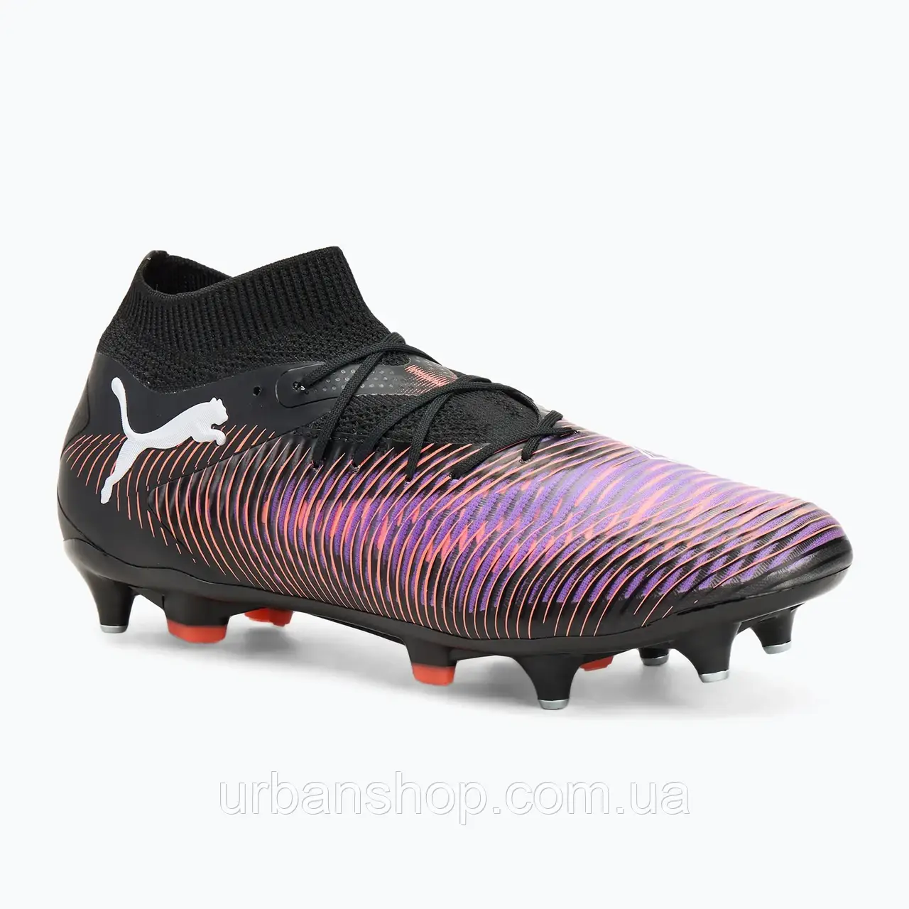 Urbanshop com ua Кросівки футбольні чоловічі PUMA Future 8 Pro MxSG puma black/puma white/glowing red РОЗМІРИ