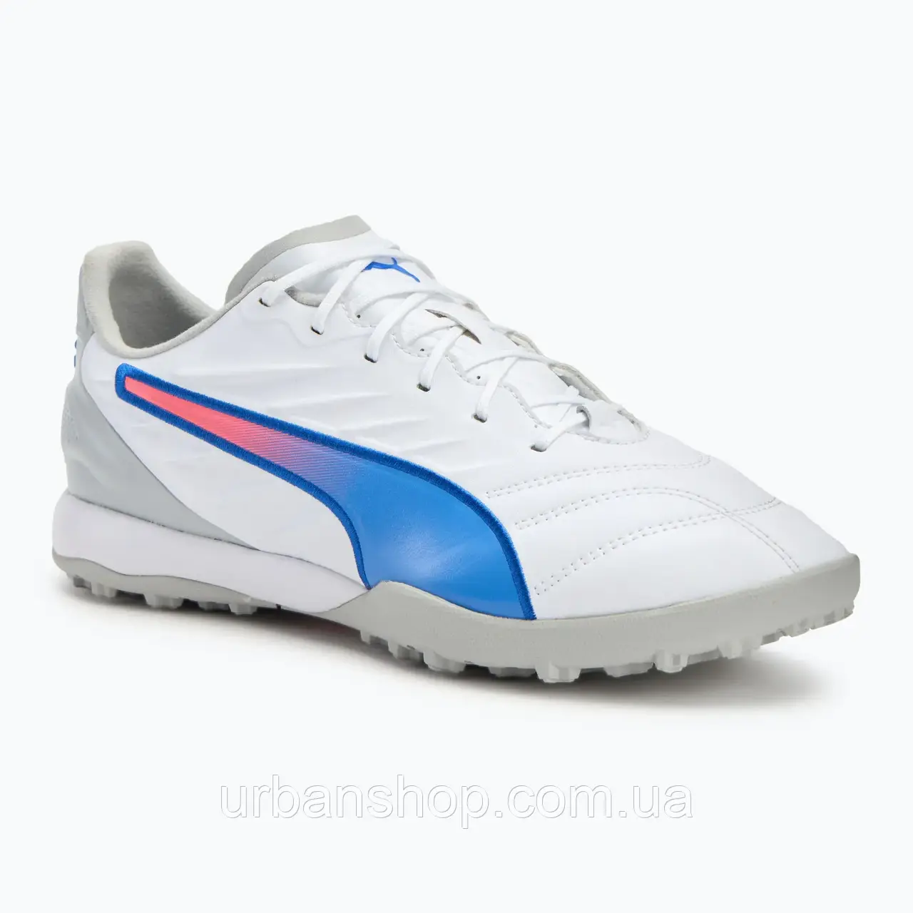 Urbanshop com ua Кросівки футбольні PUMA King Pro TT puma white/bluemazing/flat light grey/sunset glow РОЗМІРИ