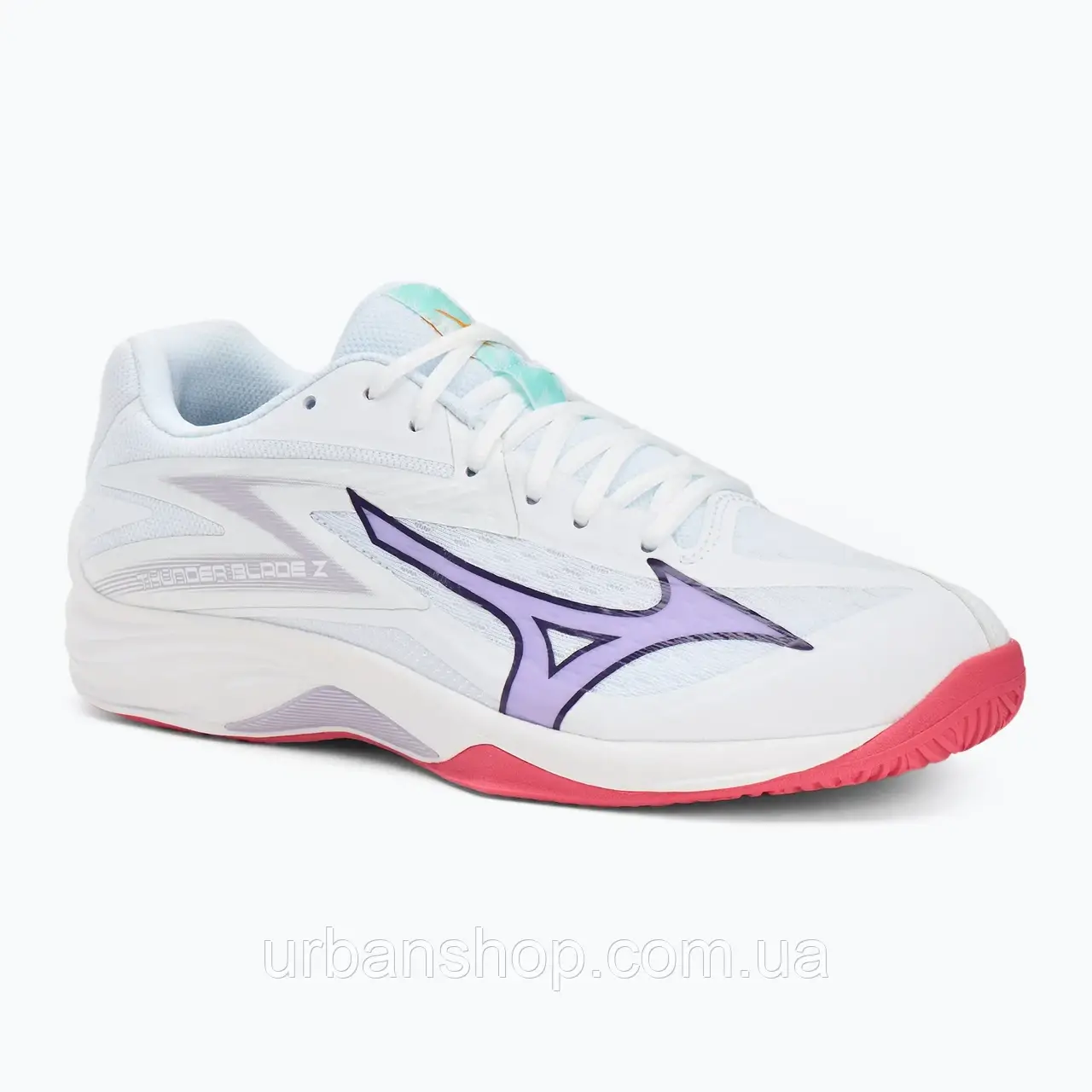 Urbanshop com ua Кросівки волейбольні Mizuno Thunder Blade Z white/violet indigo/camellia rose РОЗМІРИ