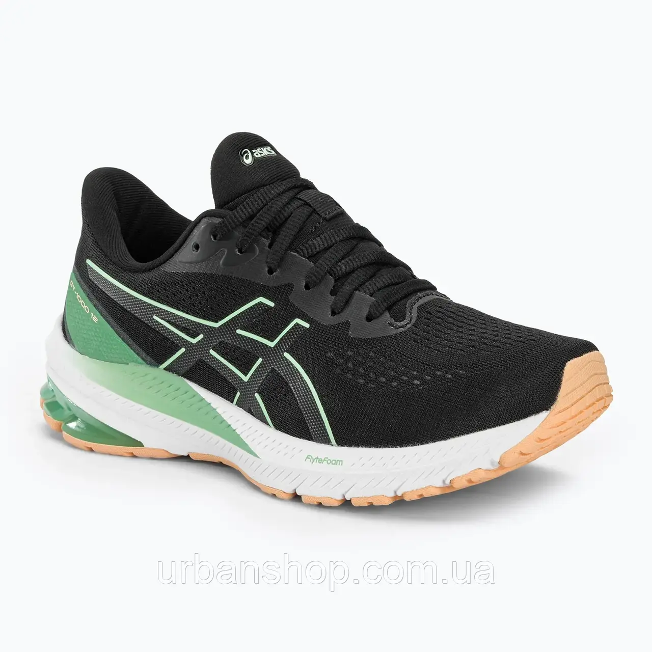 Urbanshop com ua Жіночі кросівки ASICS GT-1000 12 чорно-м'ятний відтінок РОЗМІРИ ЗАПИТУЙТЕ