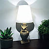 Настільна лампа "Сова" бронзова,   абажур напівпрозорий, вимикач на дроті, 220В, фото 2