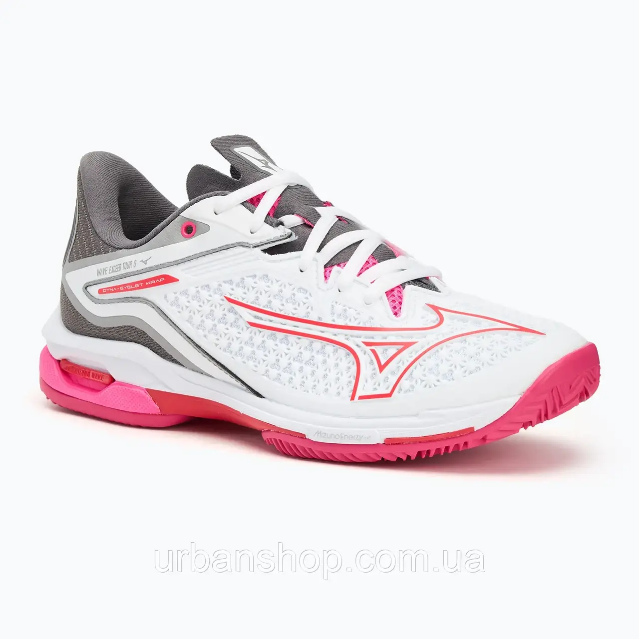 Urbanshop com ua Кросівки тенісні жіночі Mizuno Wave Exceed Tour 6 CC white/radiant red/quiet shade РОЗМІРИ