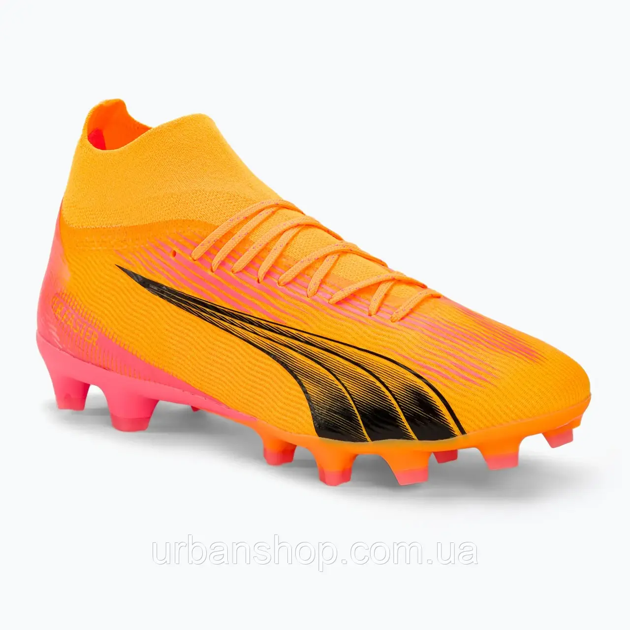 Urbanshop com ua Бутси футбольні PUMA Ultra Pro FG/AG sunset glow/puma black/sun stream РОЗМІРИ ЗАПИТУЙТЕ