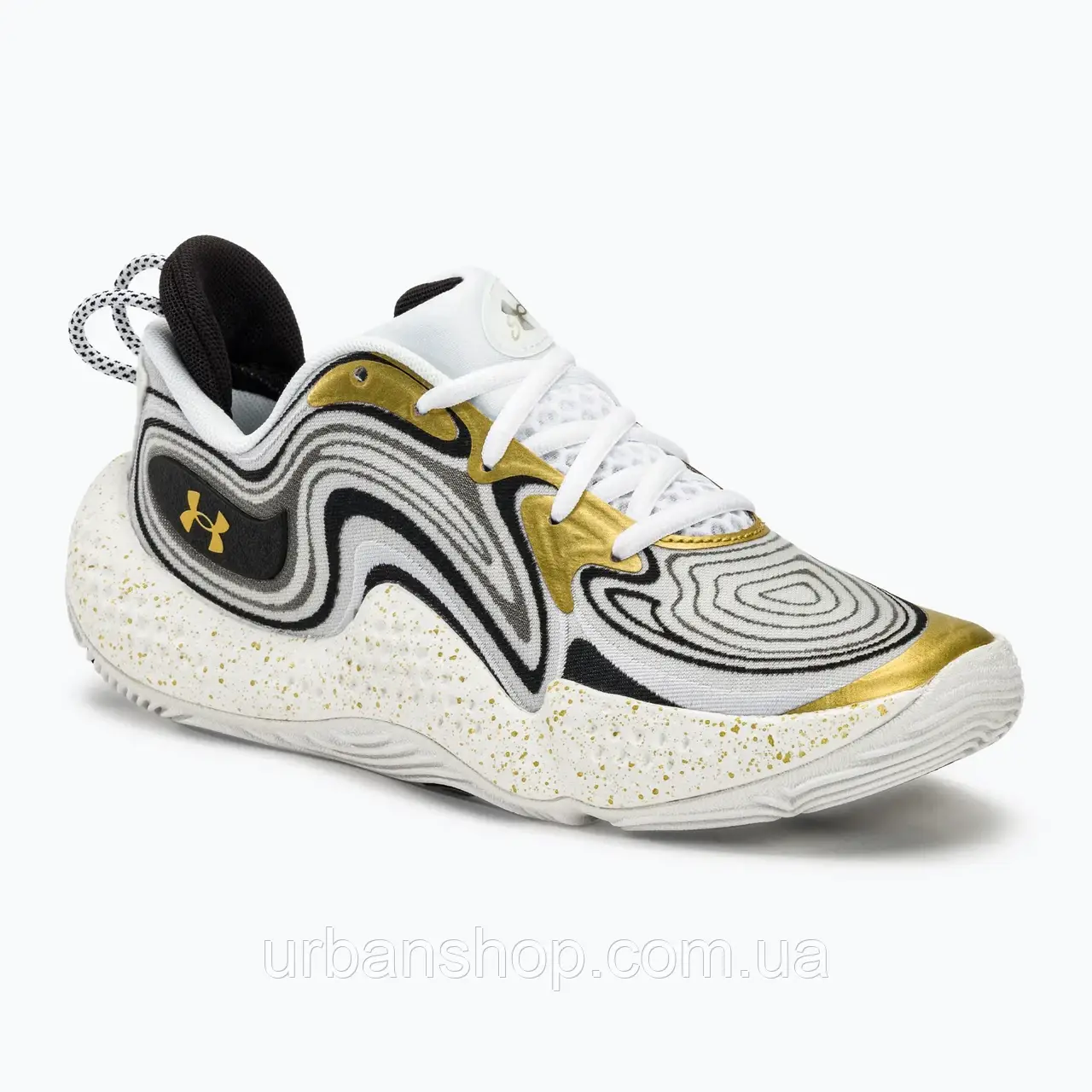 Urbanshop com ua Черевики баскетбольні Under Armour Spawn 6 white/black/metallic gold РОЗМІРИ ЗАПИТУЙТЕ
