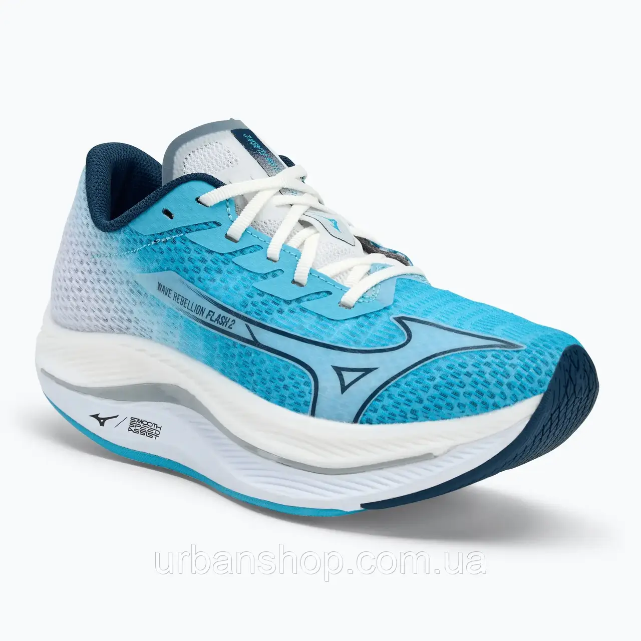 Urbanshop com ua Кросівки для бігу жіночі Mizuno Wave Rebellion Flash 2 river blue/blue wing teal/white