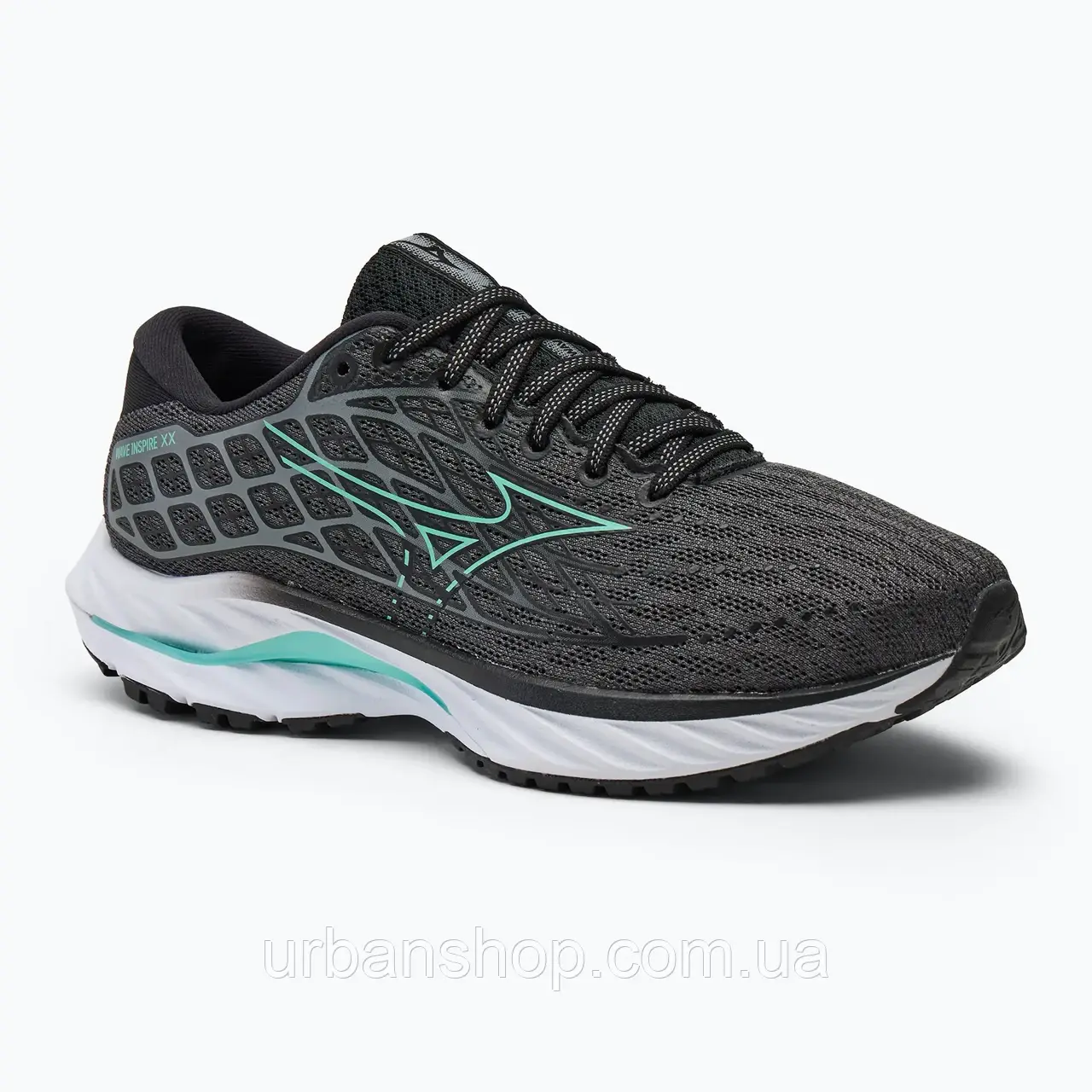 Urbanshop com ua Кросівки для бігу жіночі Mizuno Wave Inspire 20 D Wide iron gate/dusty jade green/black