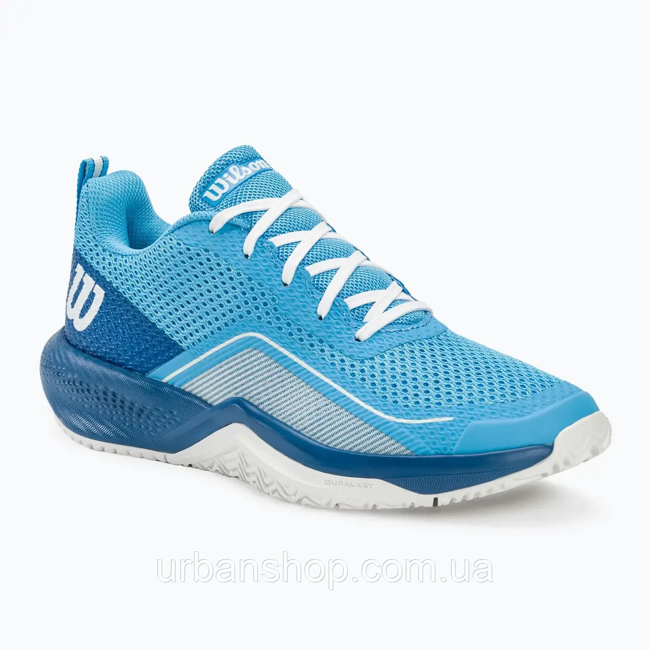 Urbanshop com ua Жіночі тенісні туфлі Wilson Rush Pro Lite W bonnie blue/deja vu сині/білі РОЗМІРИ ЗАПИТУЙТЕ