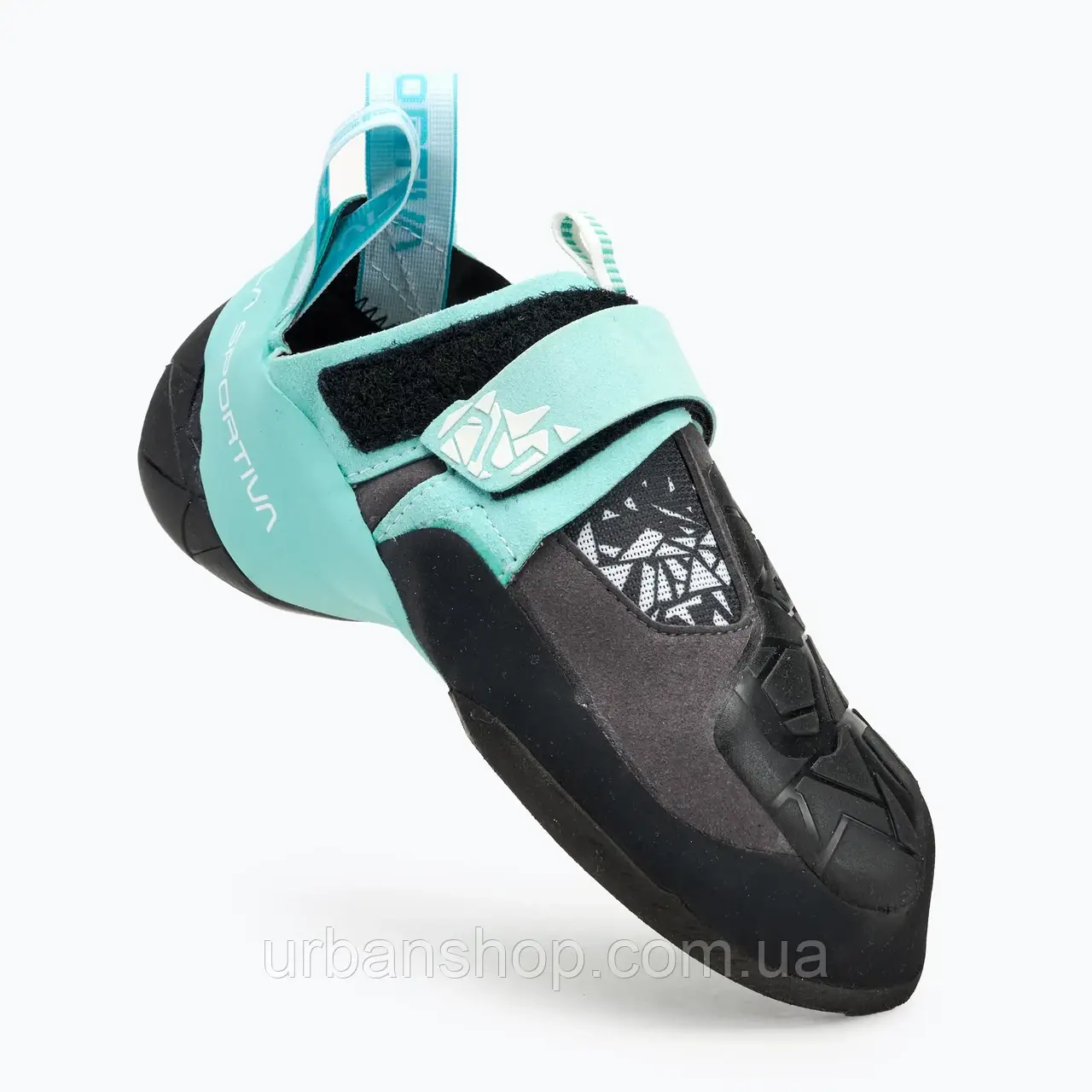 Urbanshop com ua Черевики для скелелазіння жіночі La Sportiva Skwama Vegan carbon/turquoise РОЗМІРИ ЗАПИТУЙТЕ