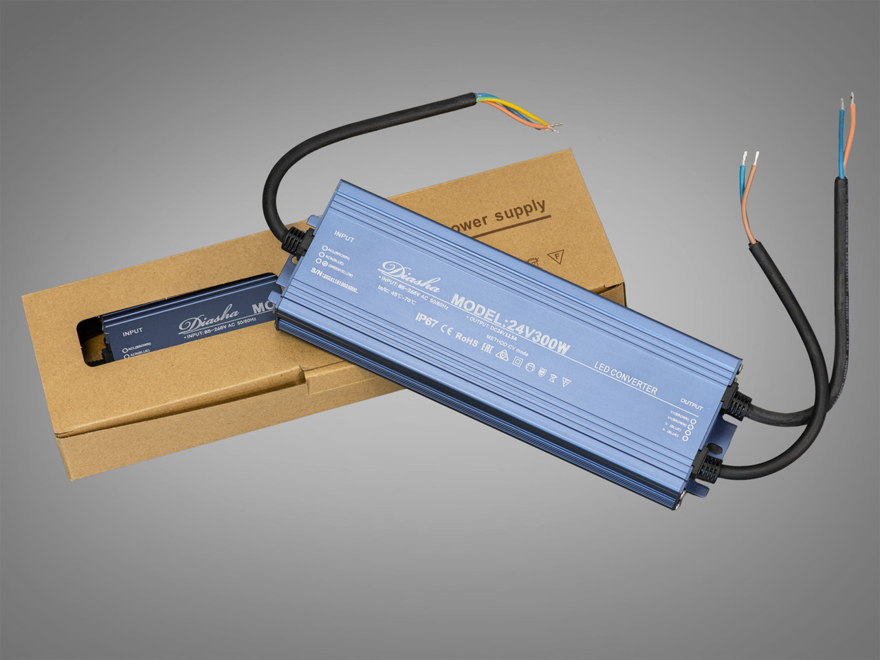 Блок живлення 24В, для підключення LED стрічки, 300Вт, 12.5А NP-24V-300W-IP67