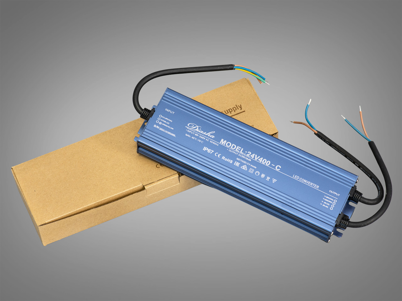 Блок живлення 24В, для підключення LED стрічки, 400Вт, 16.6А NP-24V-400W-IP67