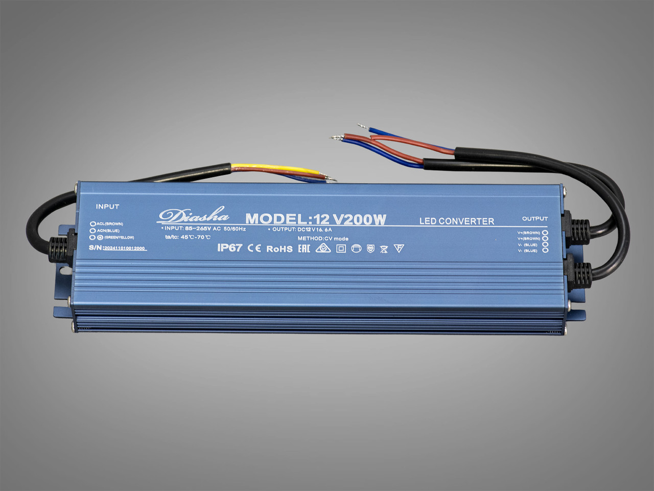 Блок живлення 12В, для підключення LED стрічки, 200Вт, 16.6А