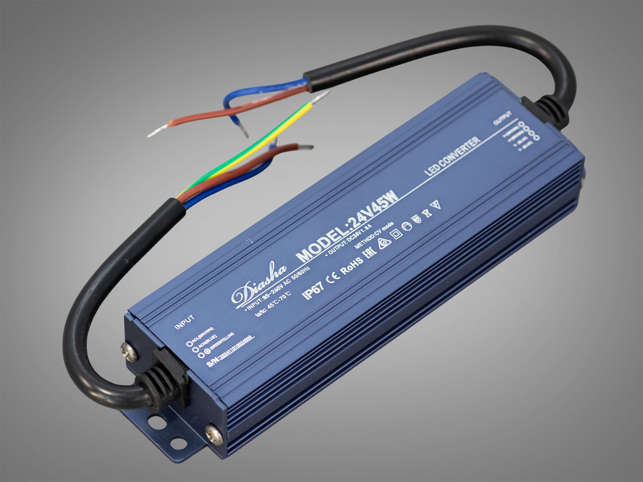 Блок живлення 24 в, для підключення LED стрічки, 45Вт, 1.88А NP-24V-45W-IP67