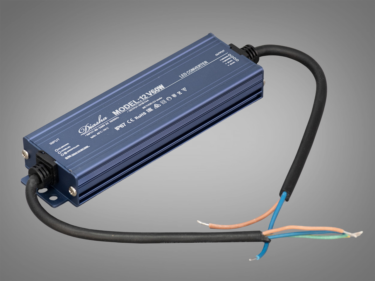 Блок живлення 12 в, для підключення LED стрічки, 60Вт, 5А