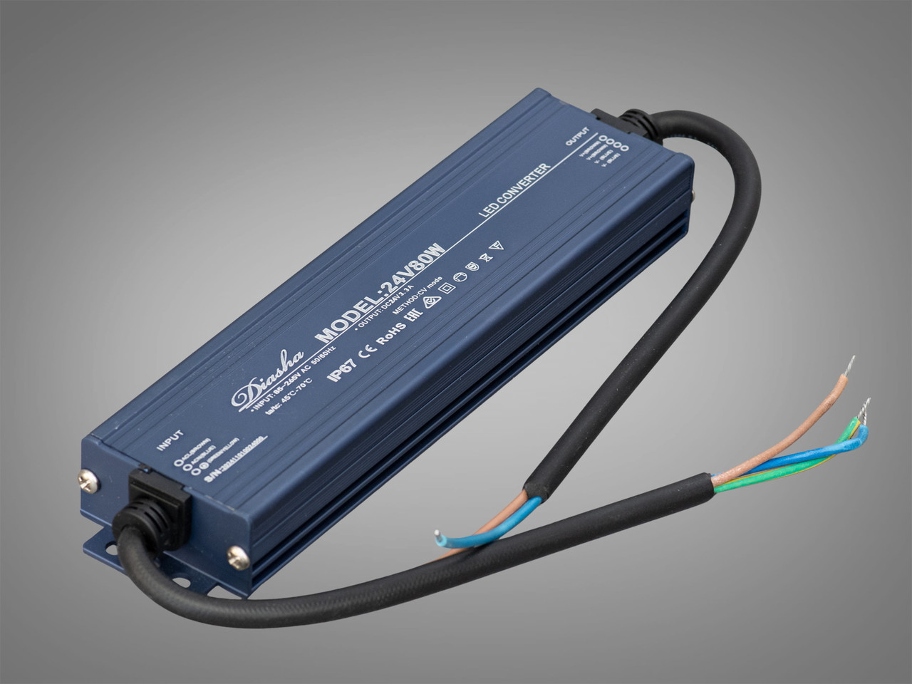 Блок живлення 24 в, для підключення LED стрічки, 80Вт, 3.33А NP-24V-80W-IP67